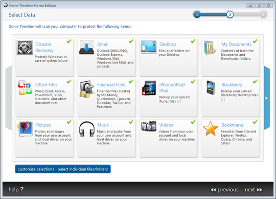Screenshot of Genie Timeline Home 3