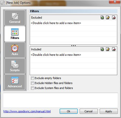 Screenshot of GoodSync 3