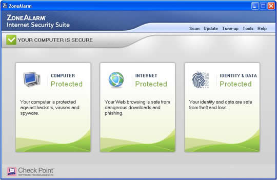 Screenshot of ZoneAlarm Internet Security Suite 1