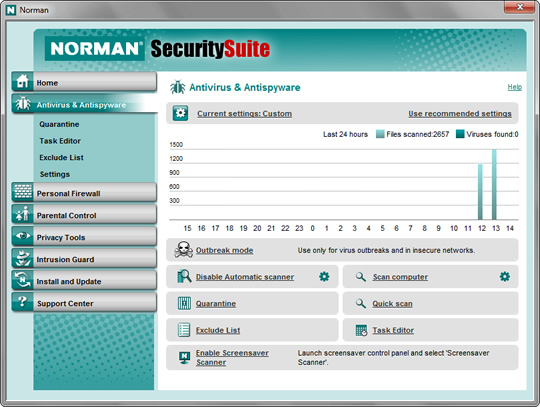 Screenshot of Norman Security Suite Pro 2